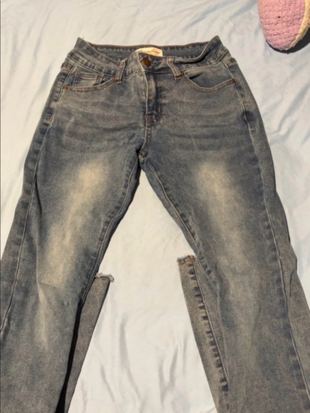 Low Rise Medium Wash Flare Jeans